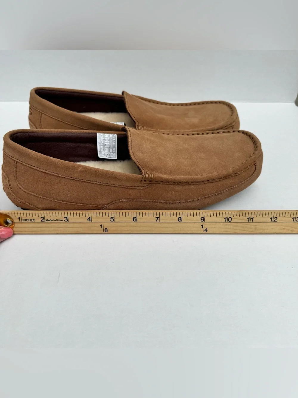 UGG Men’s Brown Suede Sheepskin Lined Moccasin Loafers Size 13